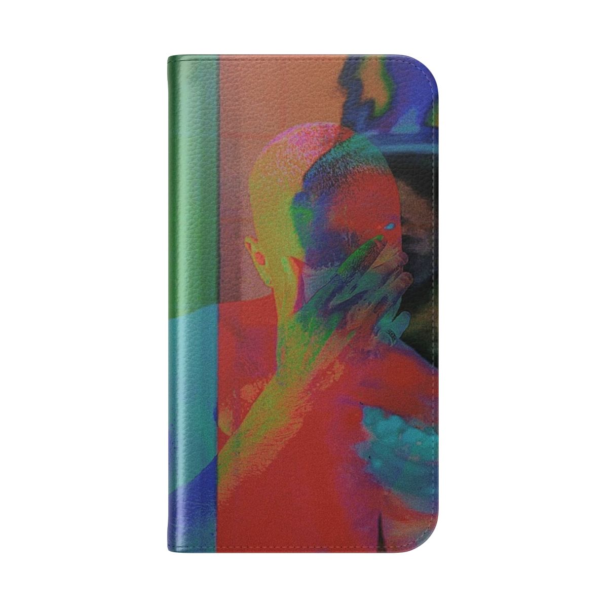 Stylish custom phone case featuring Frank Ocean's "Blonded" branding and fan art design - Folded Back