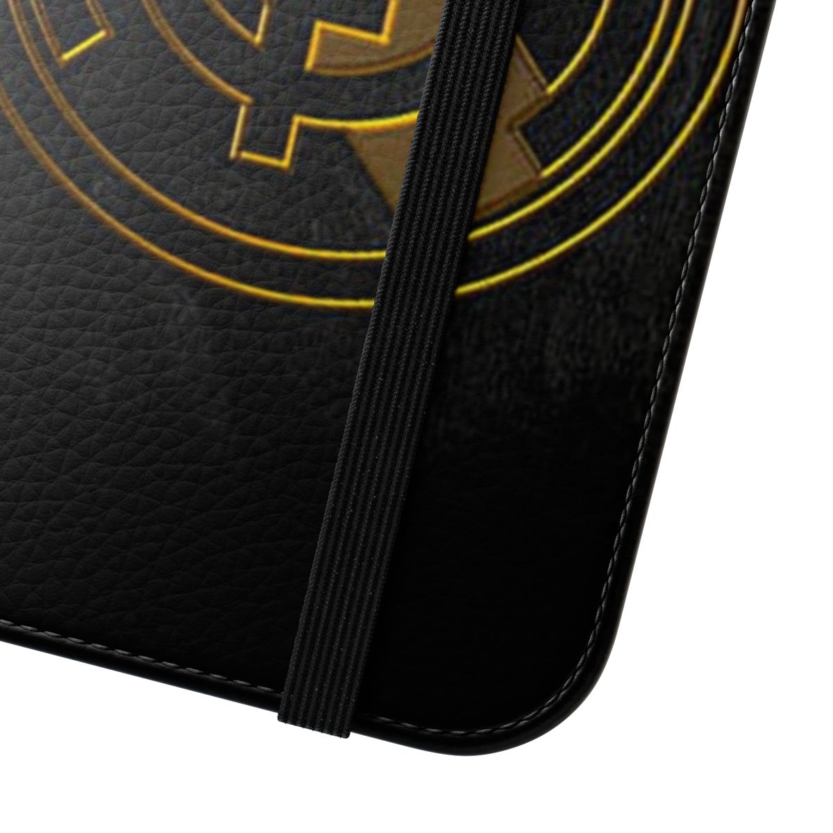 Closeup of a stylish phone case with the Real Madrid logo and colors. - Close Up