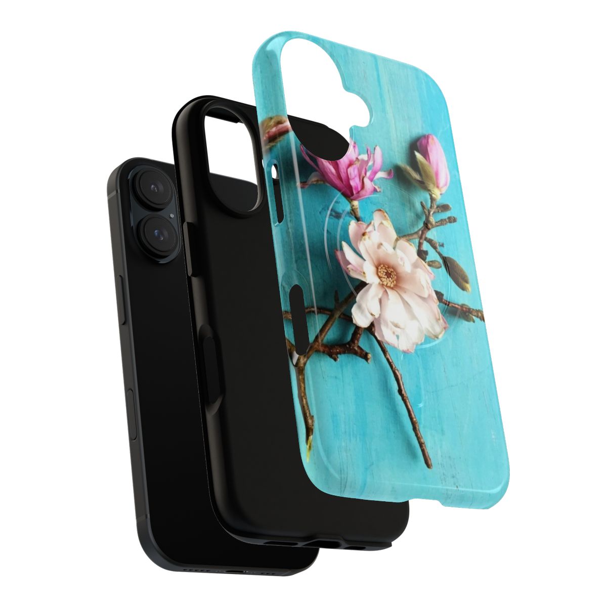 Colorful spring flowers on a magnetic tough phone case - Layers