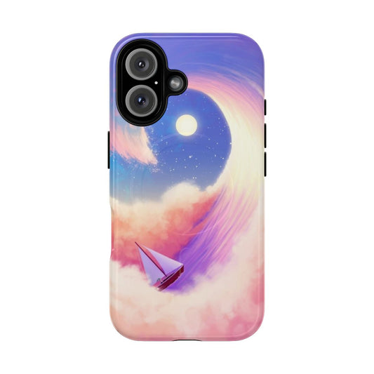 Reverie magnetic tough phone case with nature-inspired cloud, sky, and ocean design