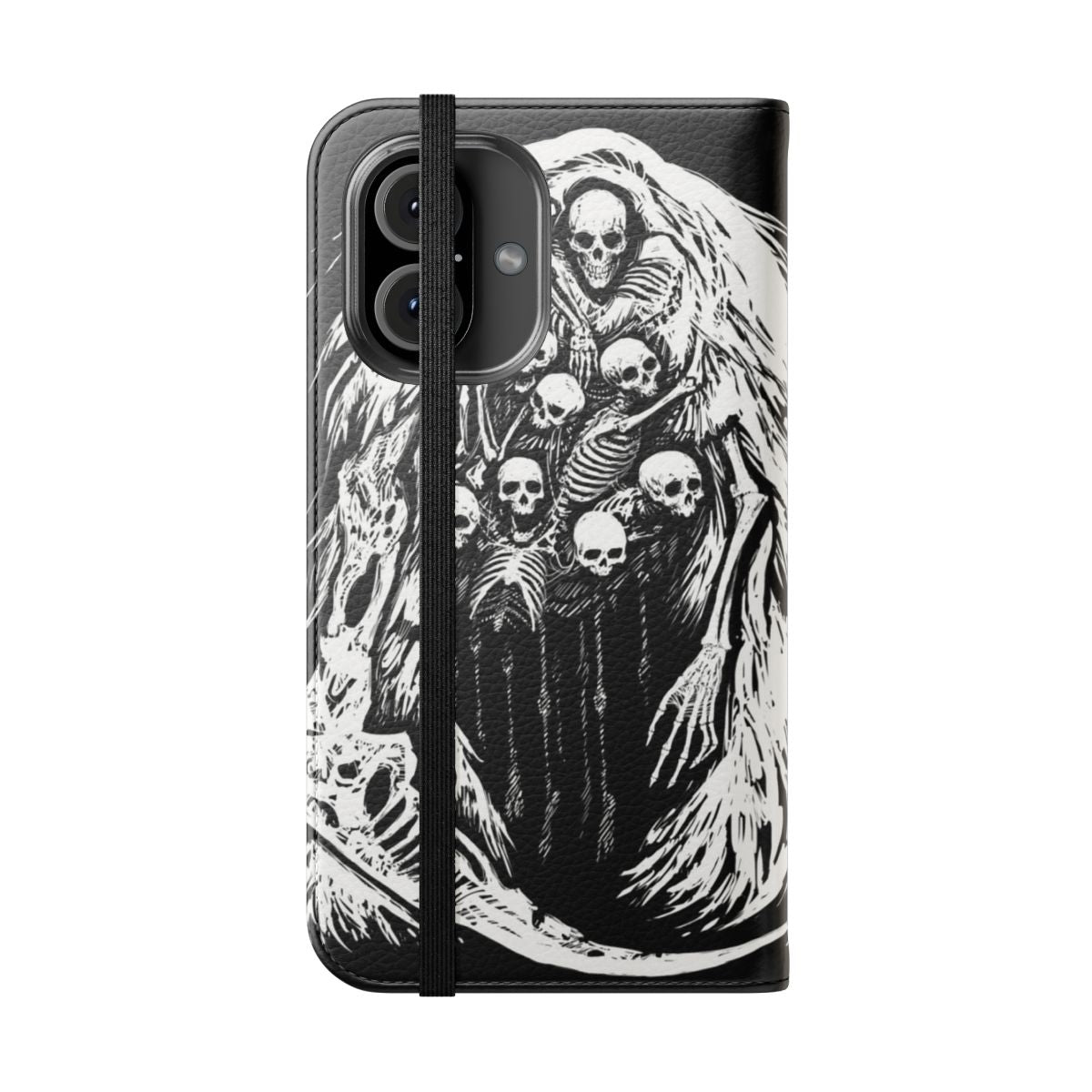 Haunting skeleton design phone case inspired by Dark Souls - Folded Front