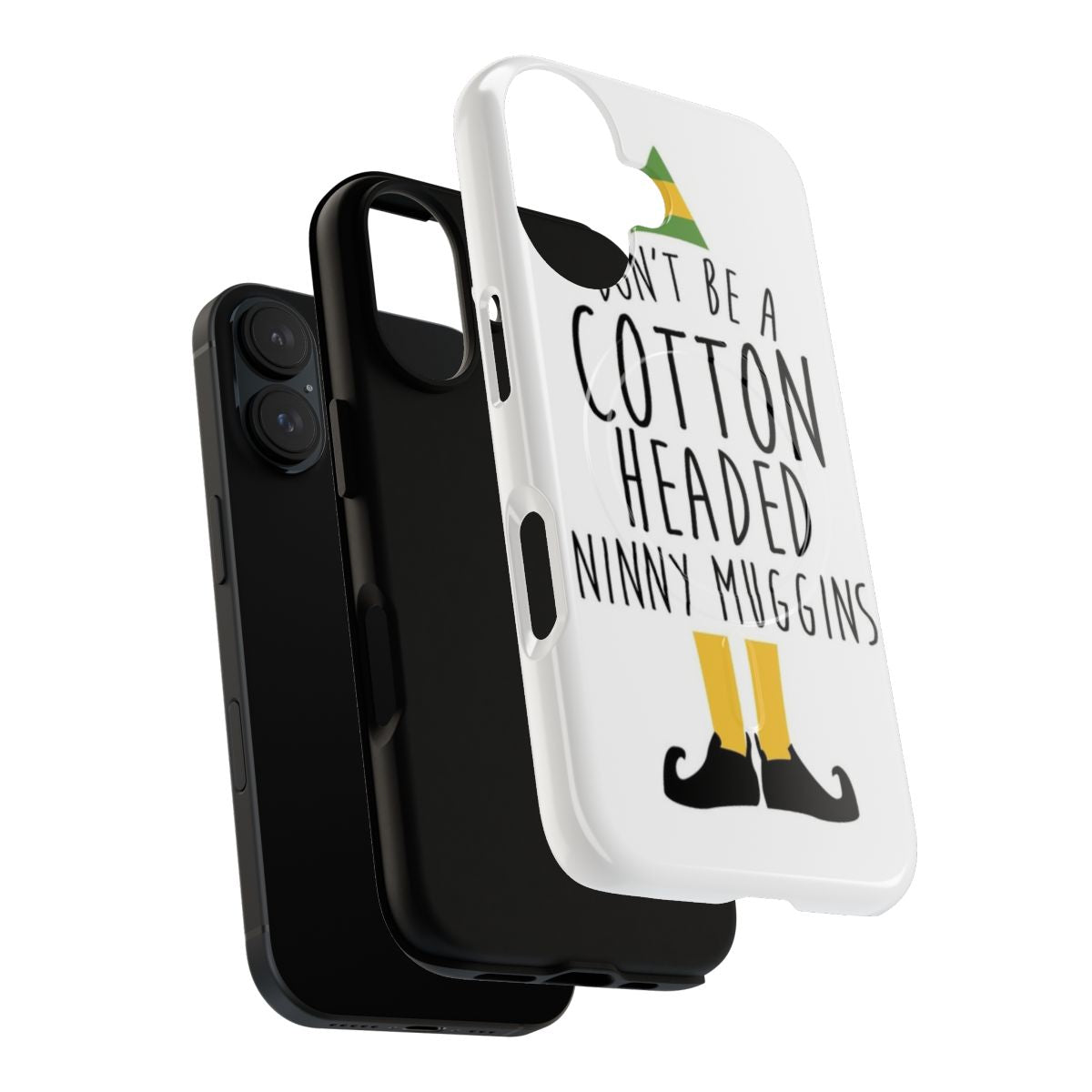 Elf-inspired cotton headed ninny muggins magnetic tough phone case with smiling and funny graphics - Layers