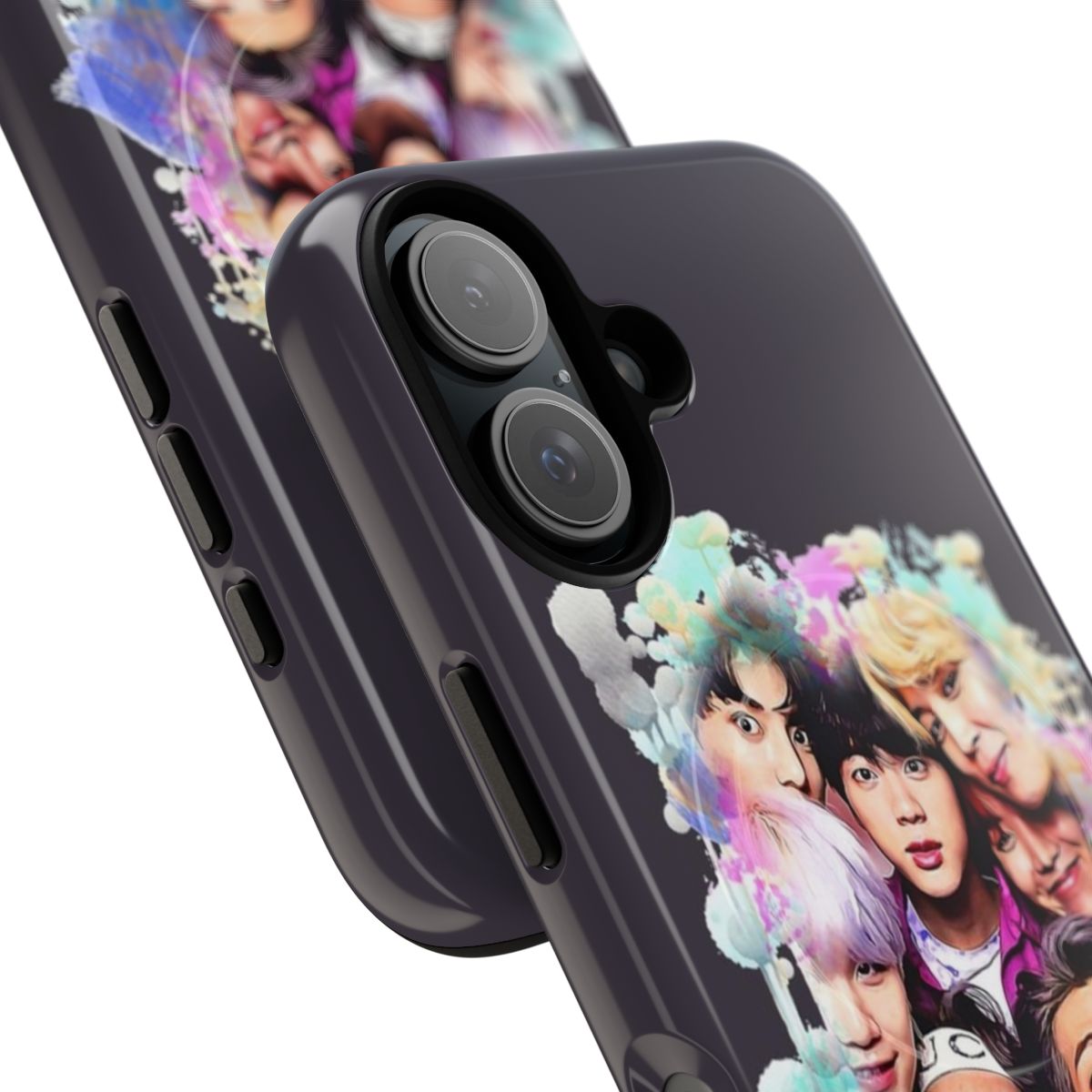 Colorful BTS-inspired art design on a durable magnetic phone case - Detail