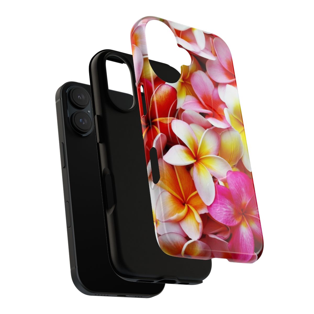 Plumeria and frangipani flower design on a phone case - Layers