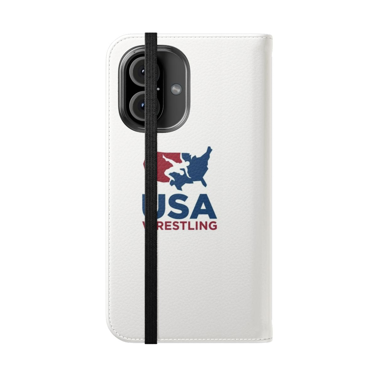 USA Wrestling logo printed on a sleek flip cover phone case - Folded Front