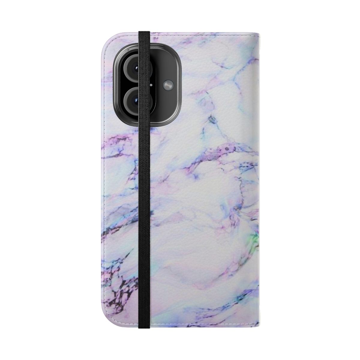 A marble haze patterned flip cover phone case for iPhone and Samsung Galaxy - Folded Front