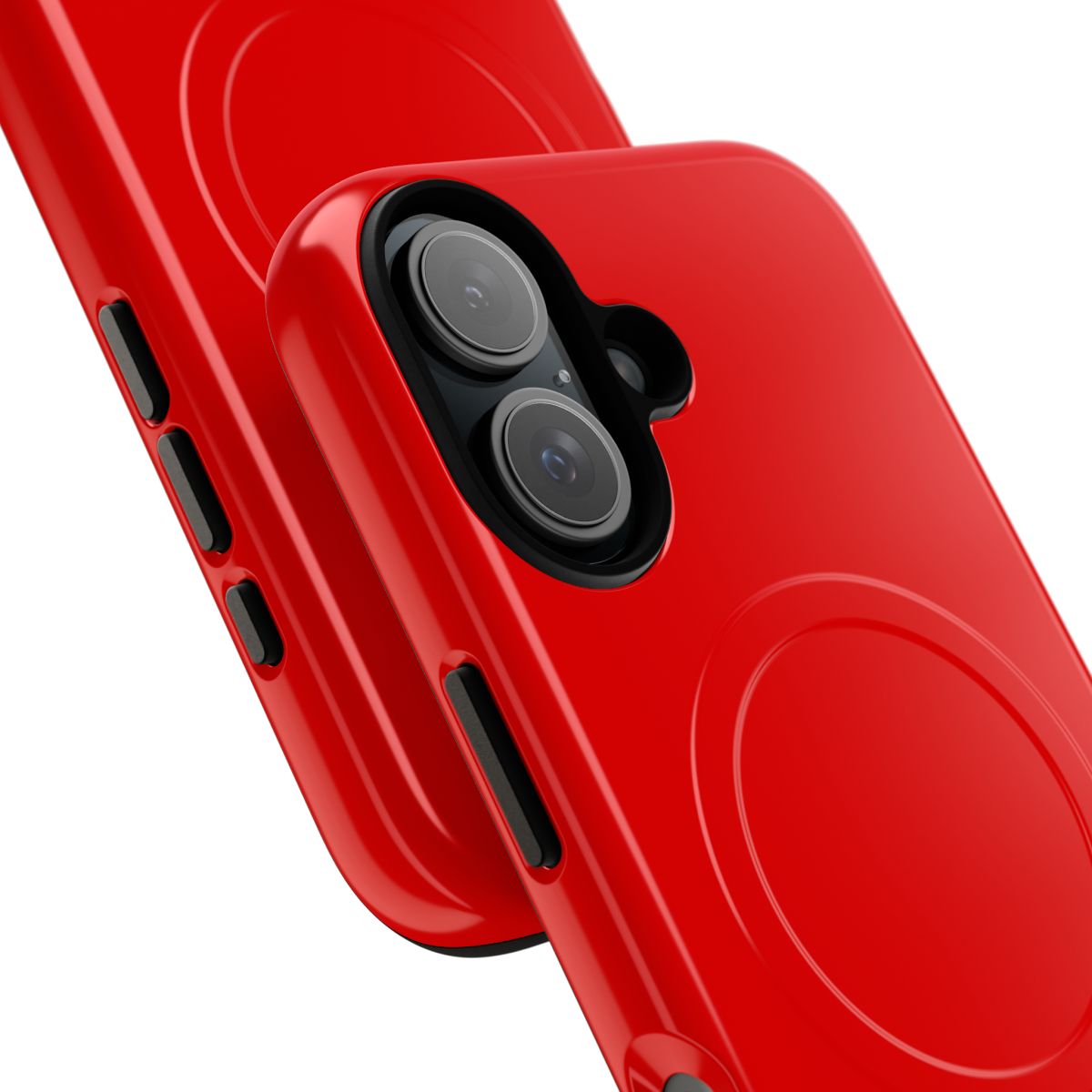 Bright red solid iPhone 13 case with magnetic protection - Detail