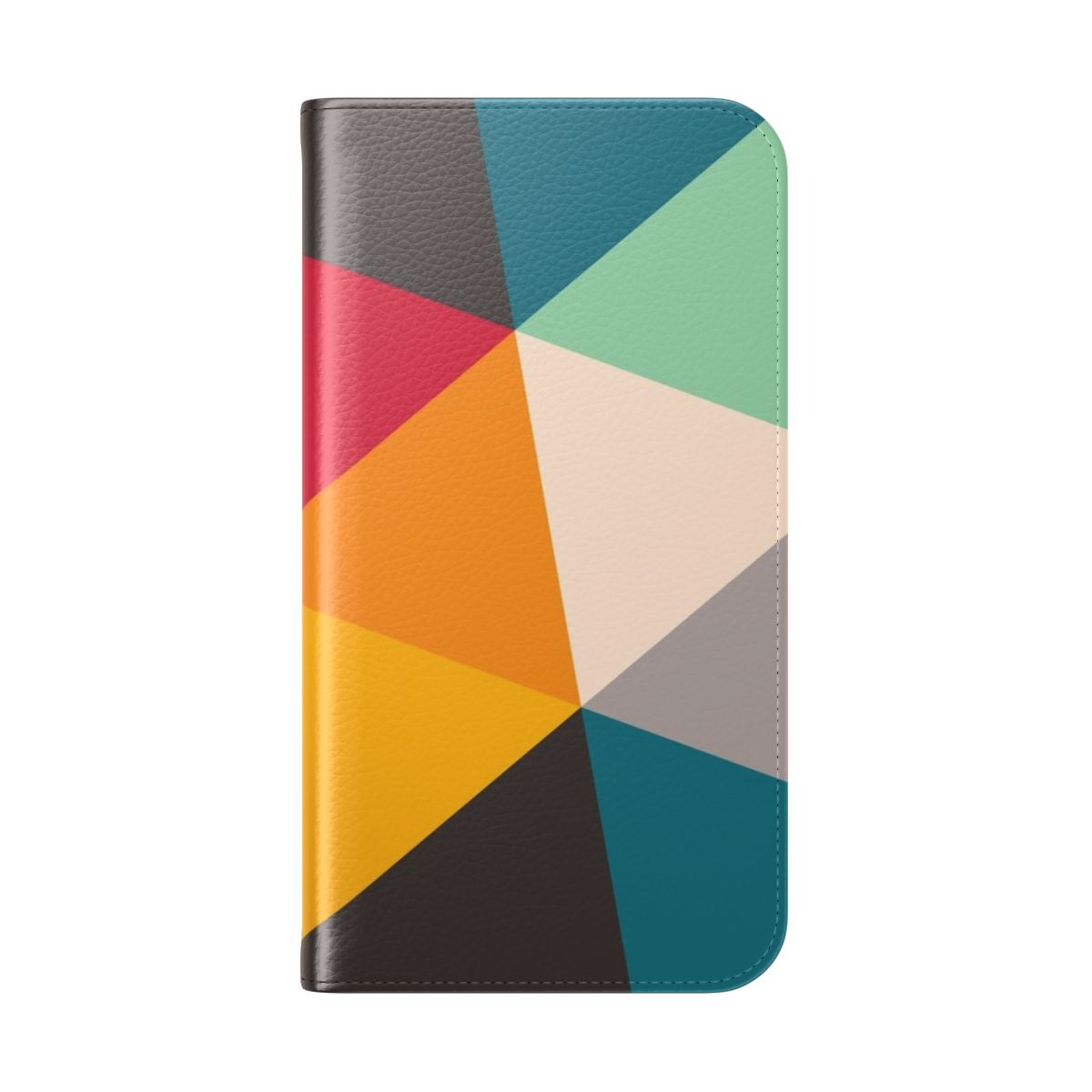 Vibrant geometric triangle pattern phone case in a minimalist design - Folded Back