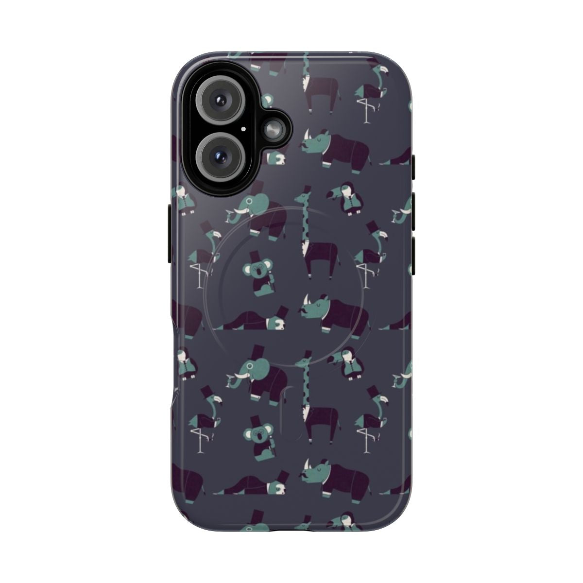 Colorful animal print phone case with a magnetic closure for added protection