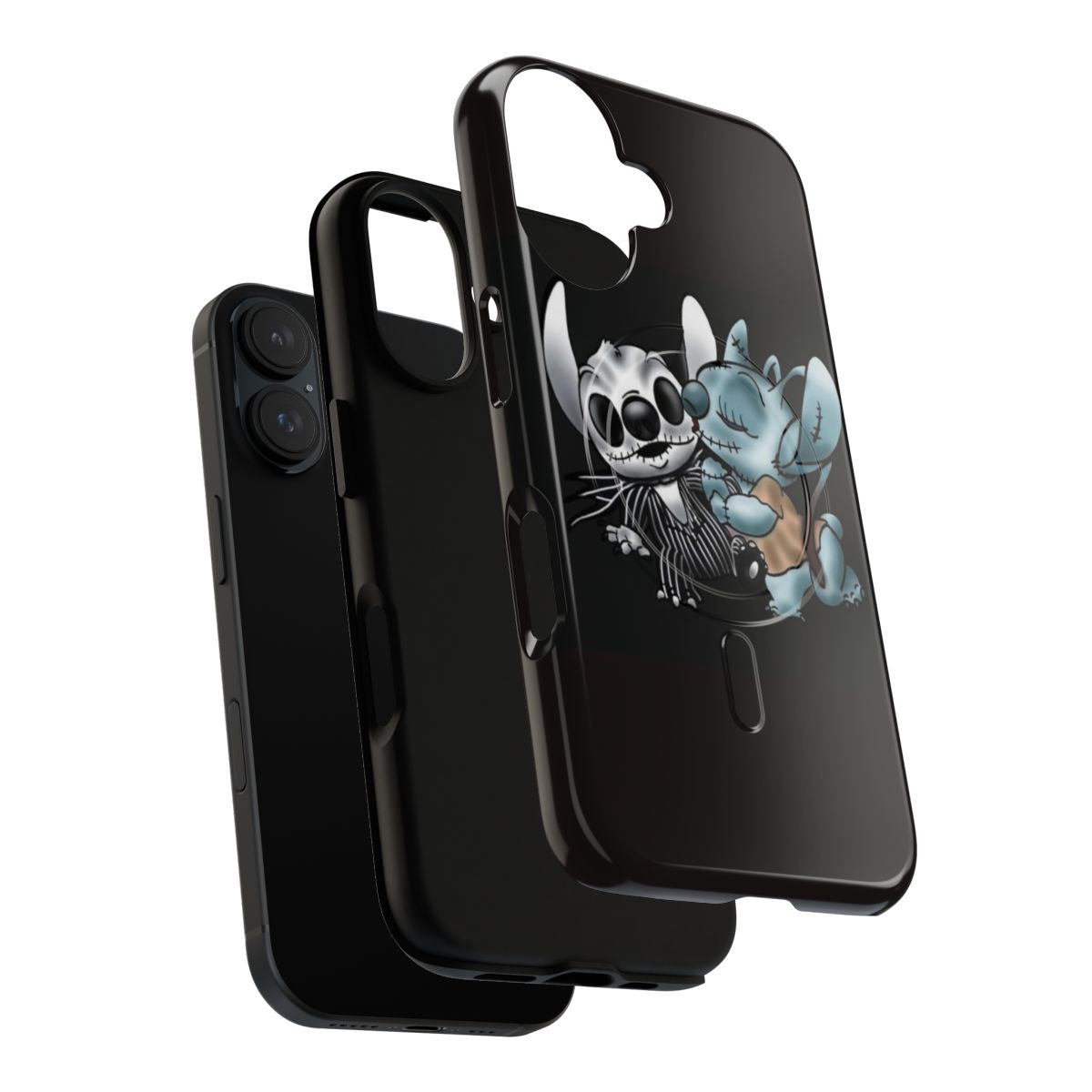 Cartoon Stitch and Angel Magnetic Protective Phone Case - Layers