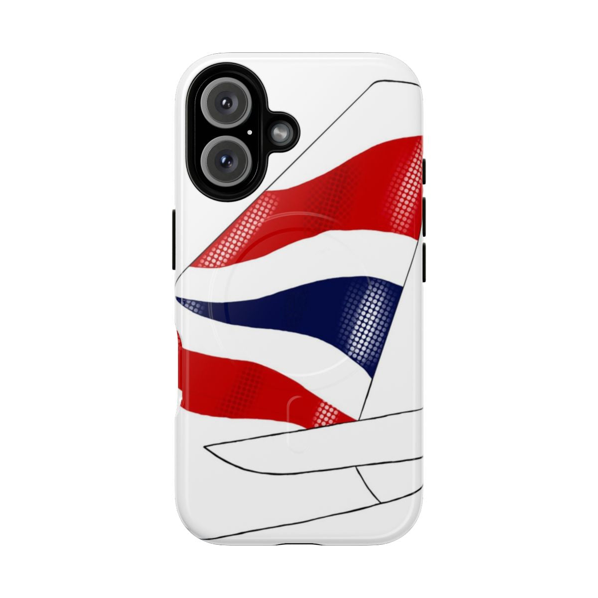 Stylish phone case featuring a British aircraft design with a union flag livery