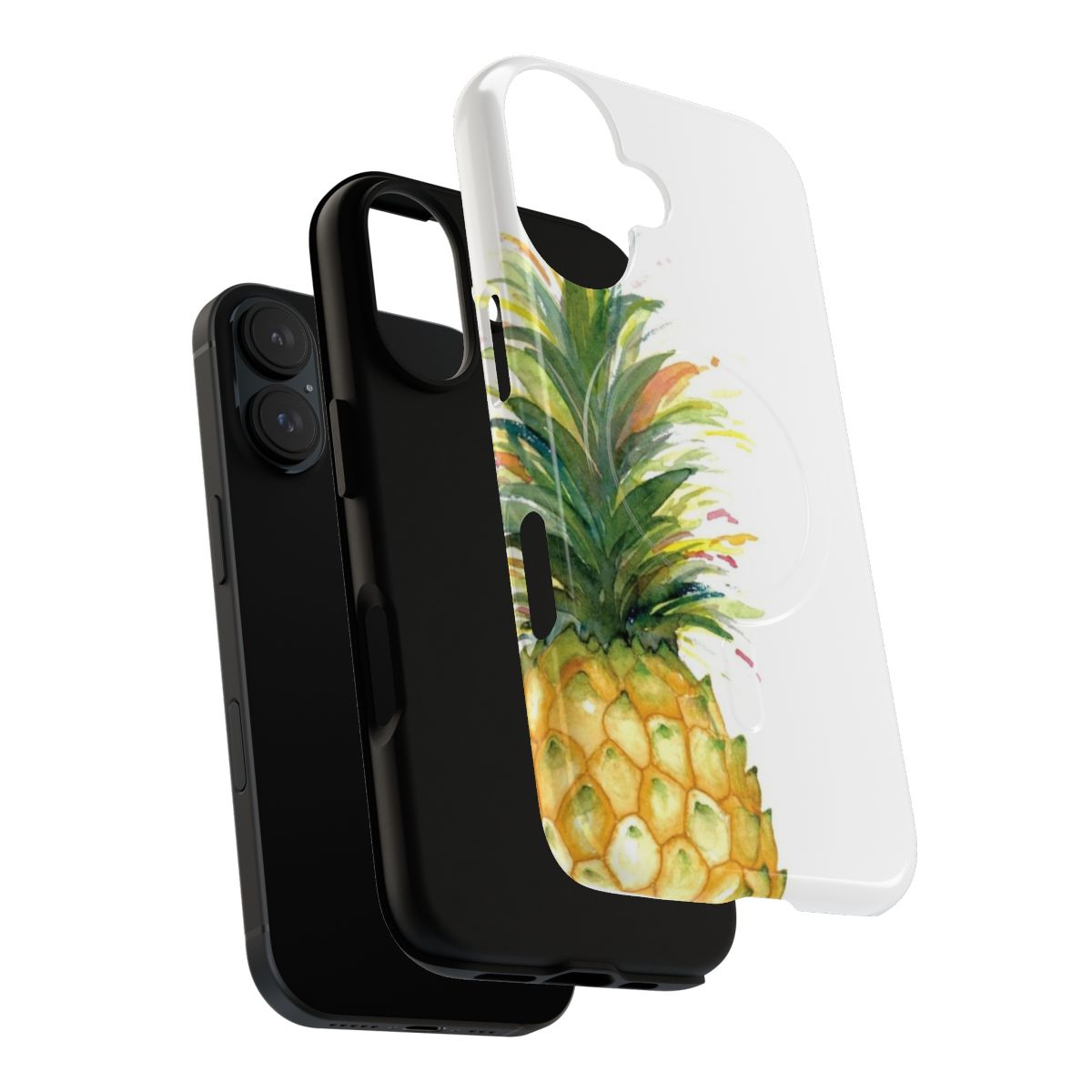 Colorful watercolor pineapple design on a protective phone case - Layers