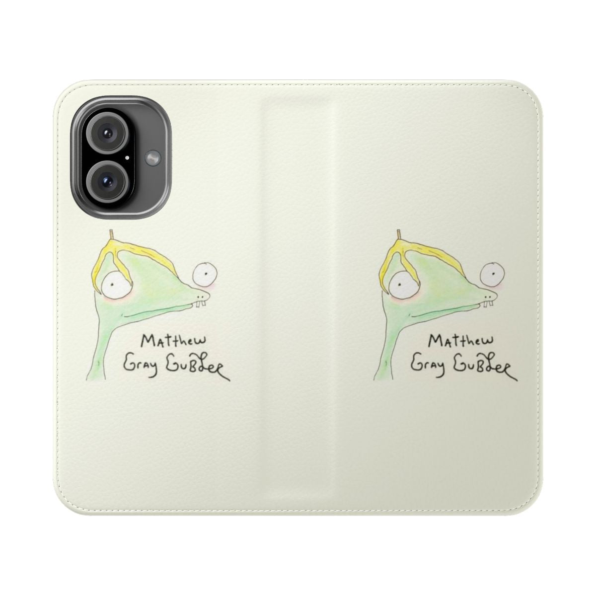 Rumple Buttercup-inspired flip phone case with a whimsical design