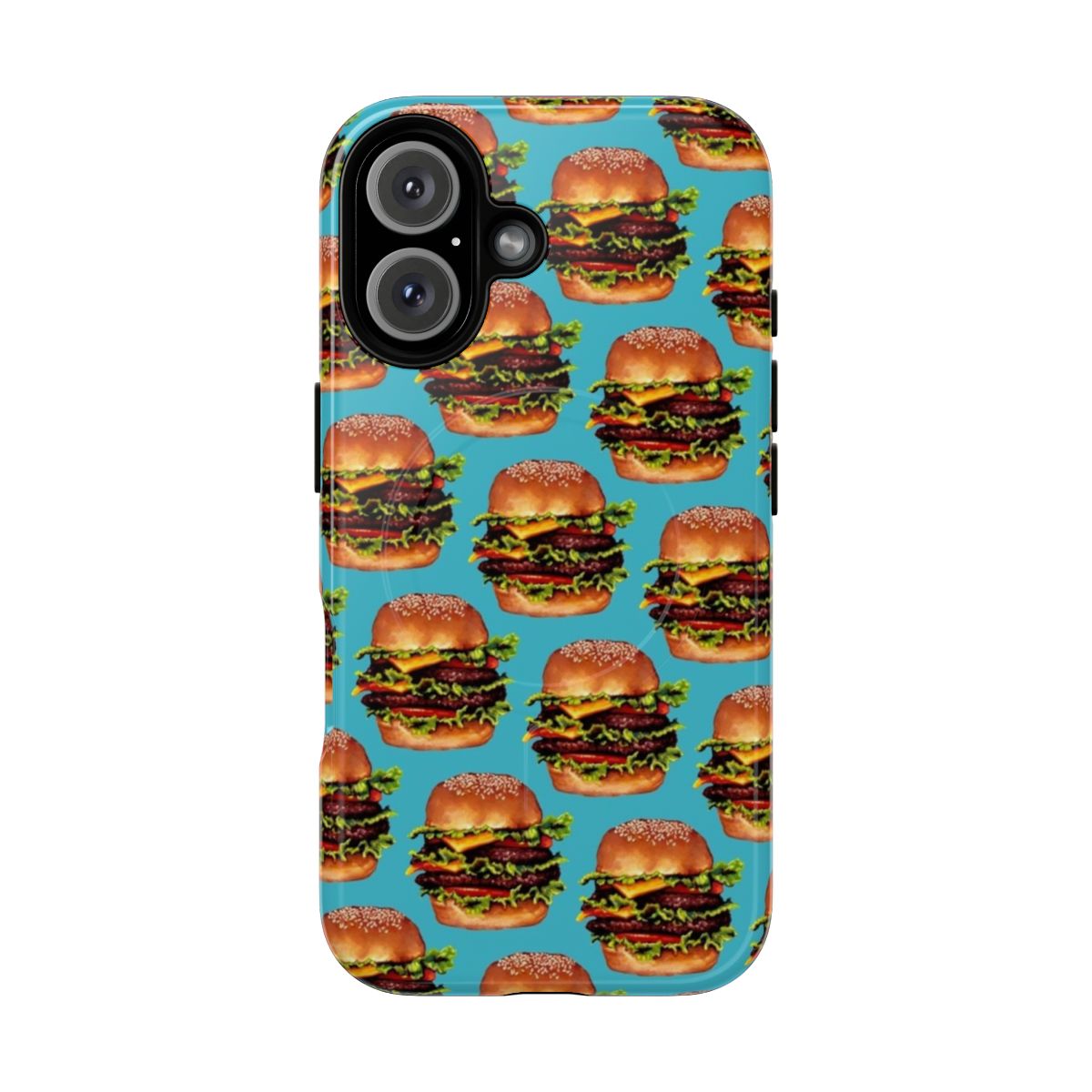 Stylish double cheeseburger pattern on a magnetic tough phone case