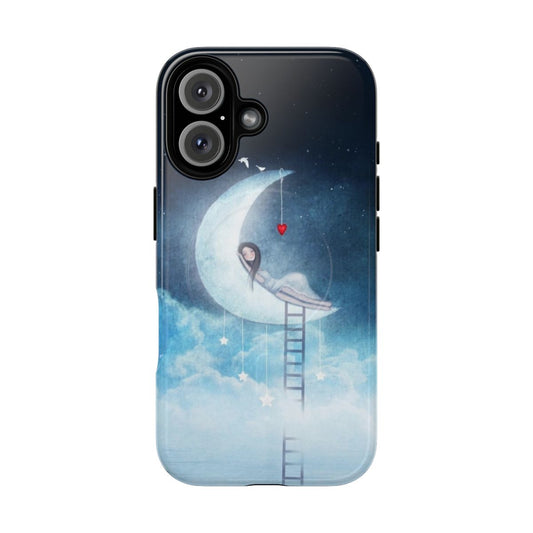 Whimsical phone case with a space-themed design and positive affirmation