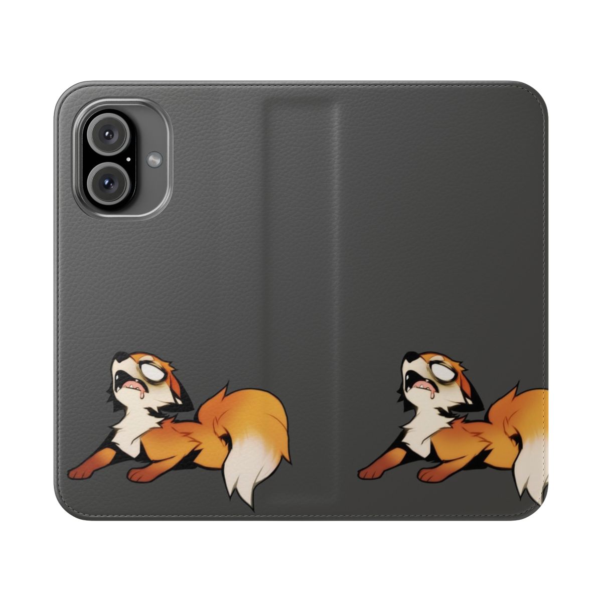 Exhausted Furry Fox Flip Cover Phone Case