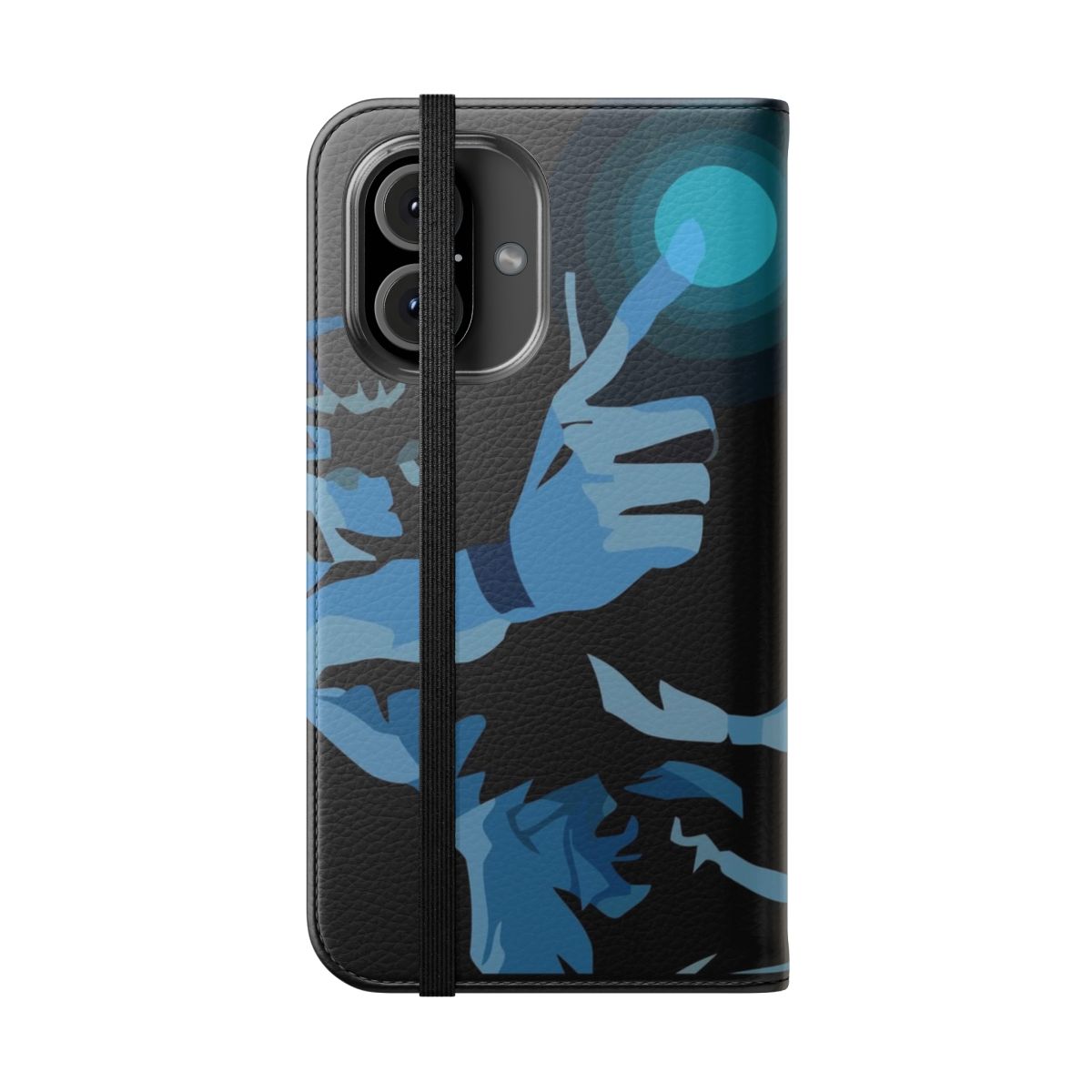 Anime-themed phone case with Yu Yu Hakusho-inspired "Spirit Gun" design - Folded Front