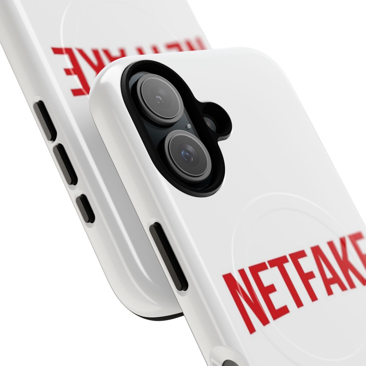 Tough magnetic phone case with a Netflix parody design featuring memes, jokes, and humor - Detail