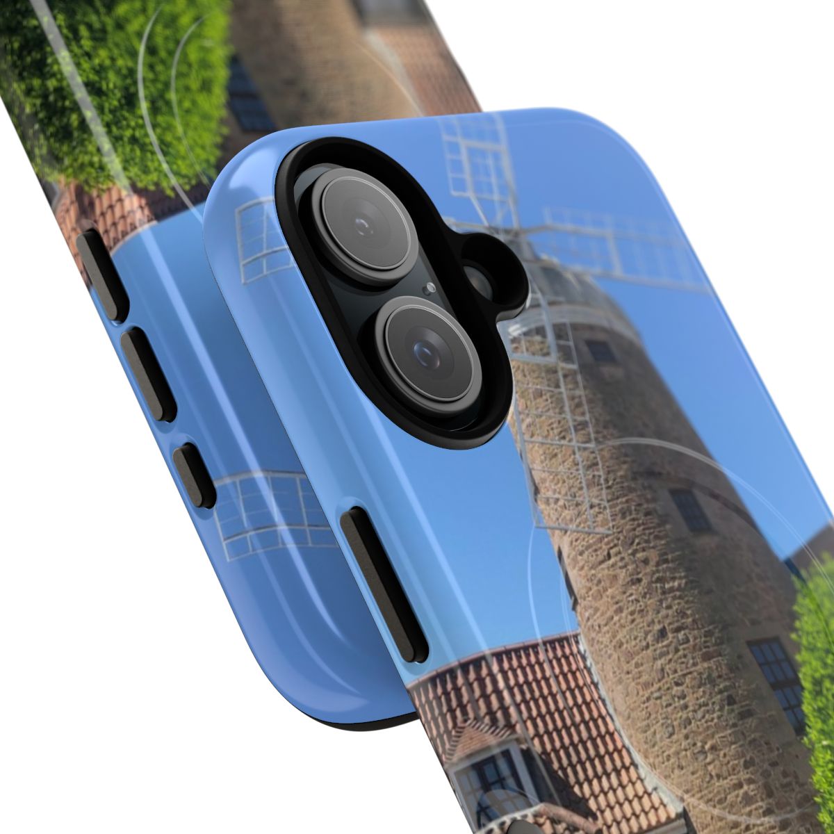 Tough magnetic phone case with windmill countryside landscape design - Detail