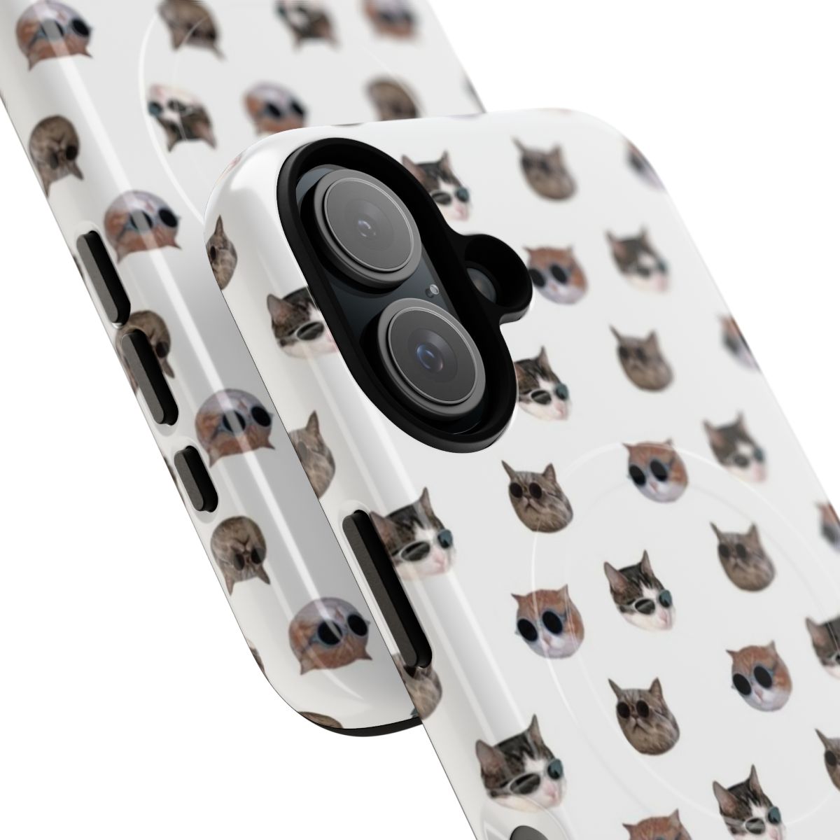 Cool cat design on a magnetic tough phone case - Detail