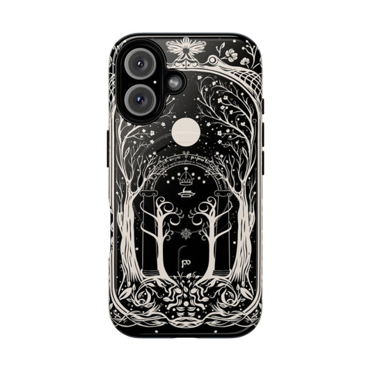 Enchanted forest-themed magnetic tough phone case with dark fantasy and gothic design elements