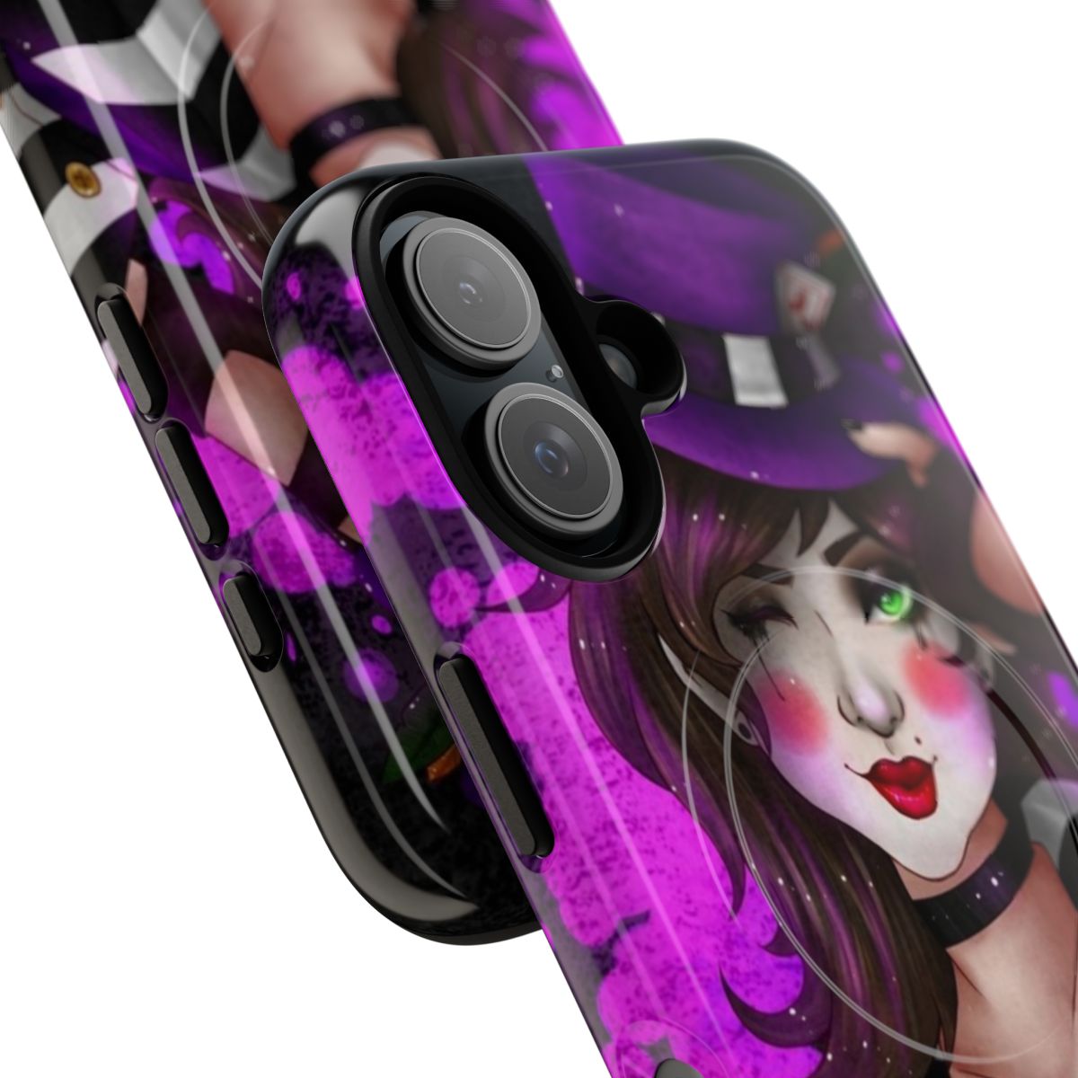 Miss Moxxi-inspired phone case with bold colors and unique design - Detail