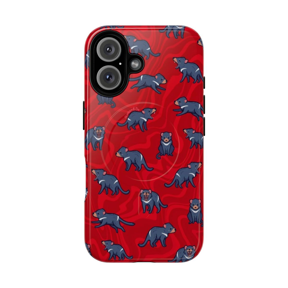 Colorful Tasmanian Devil print on a tough, magnetic phone case