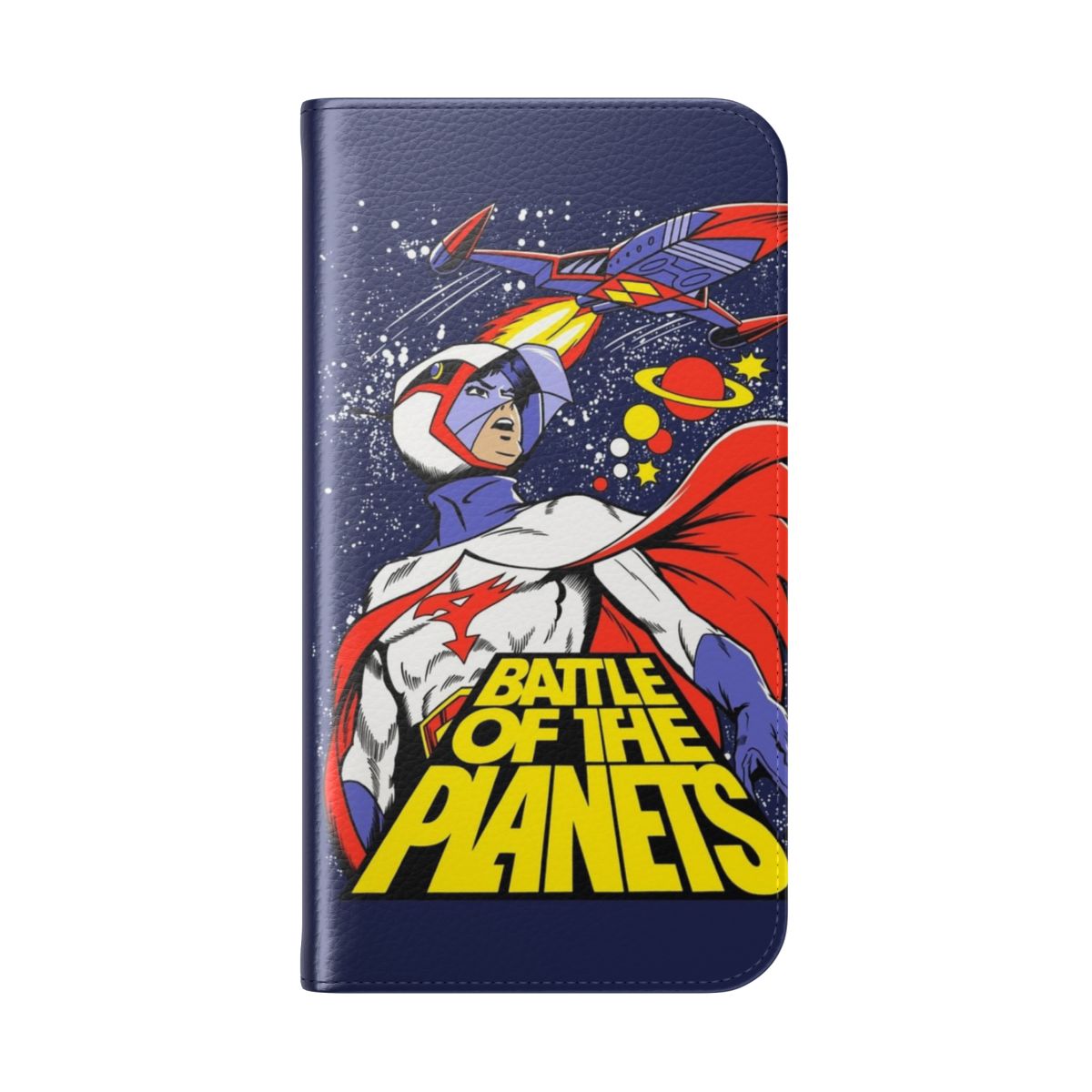 Sci-Fi Themed Flip Phone Case with Cartoon Characters - Folded Back