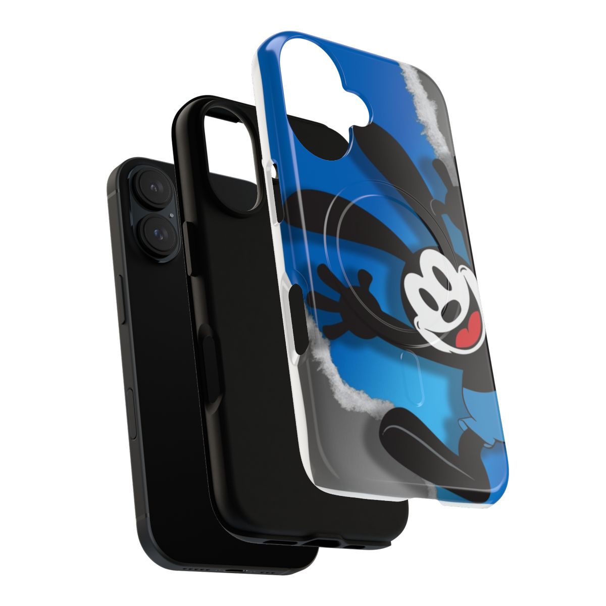 Magnetic tough phone case featuring Oswald tear paper art design - Layers