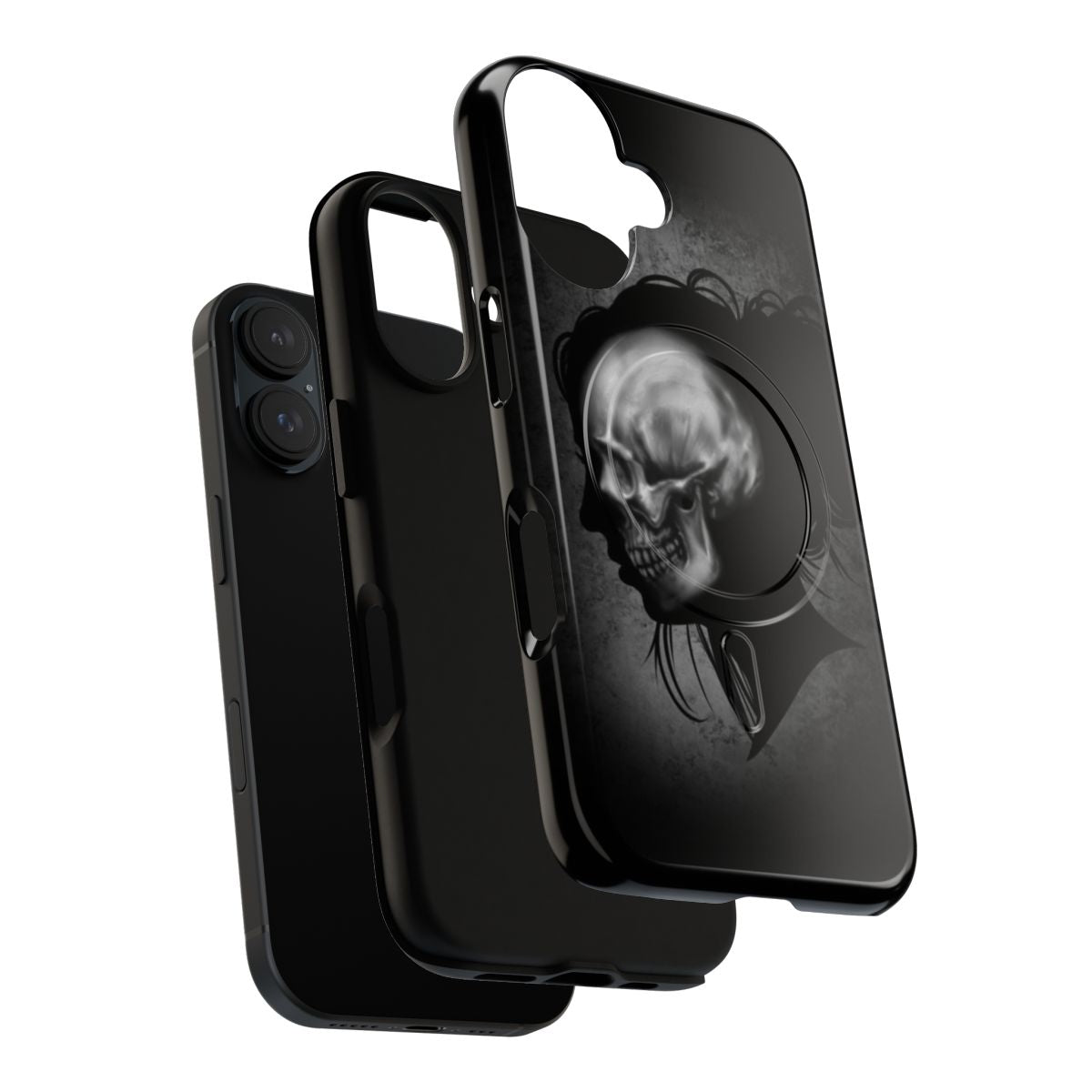 Skull Girl Magnetic Tough Phone Case with a dark and edgy design - Layers