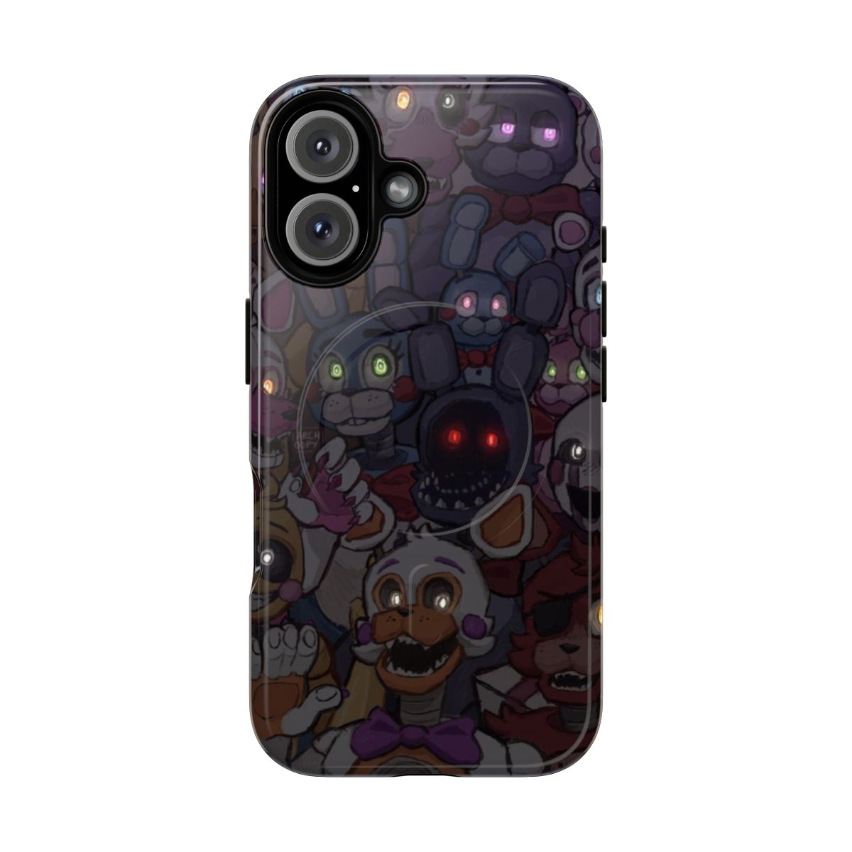 Magnetic tough phone case featuring dark designs from the Five Nights at Freddy's universe