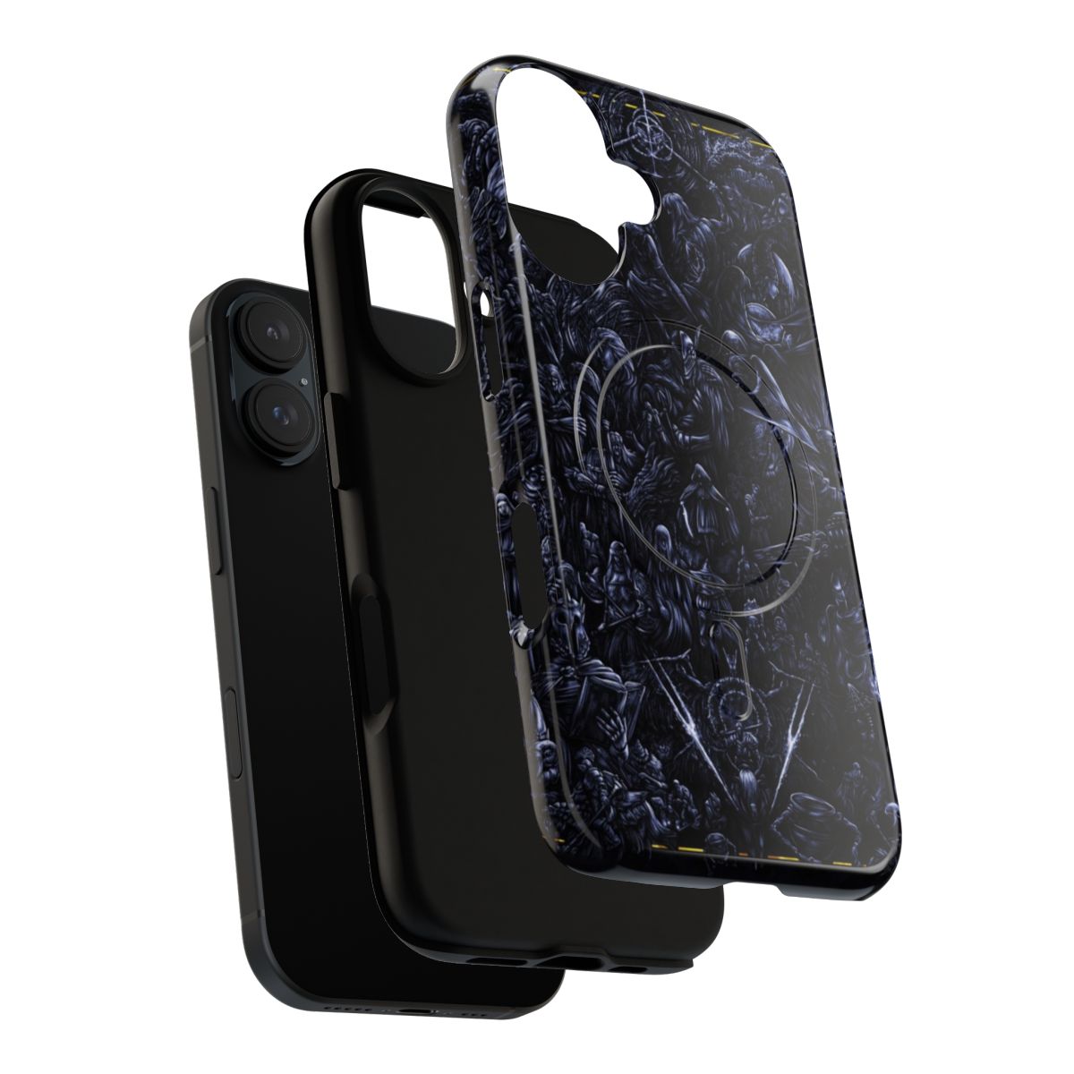 Engraved magnetic tough phone case with Elden Ring-inspired design - Layers