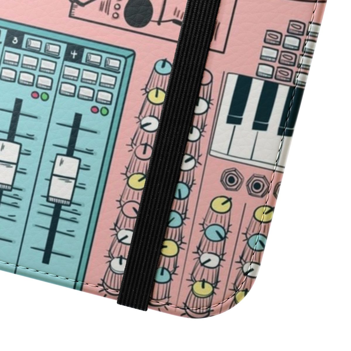 Abstract and surreal phone case with city and music elements - Close Up