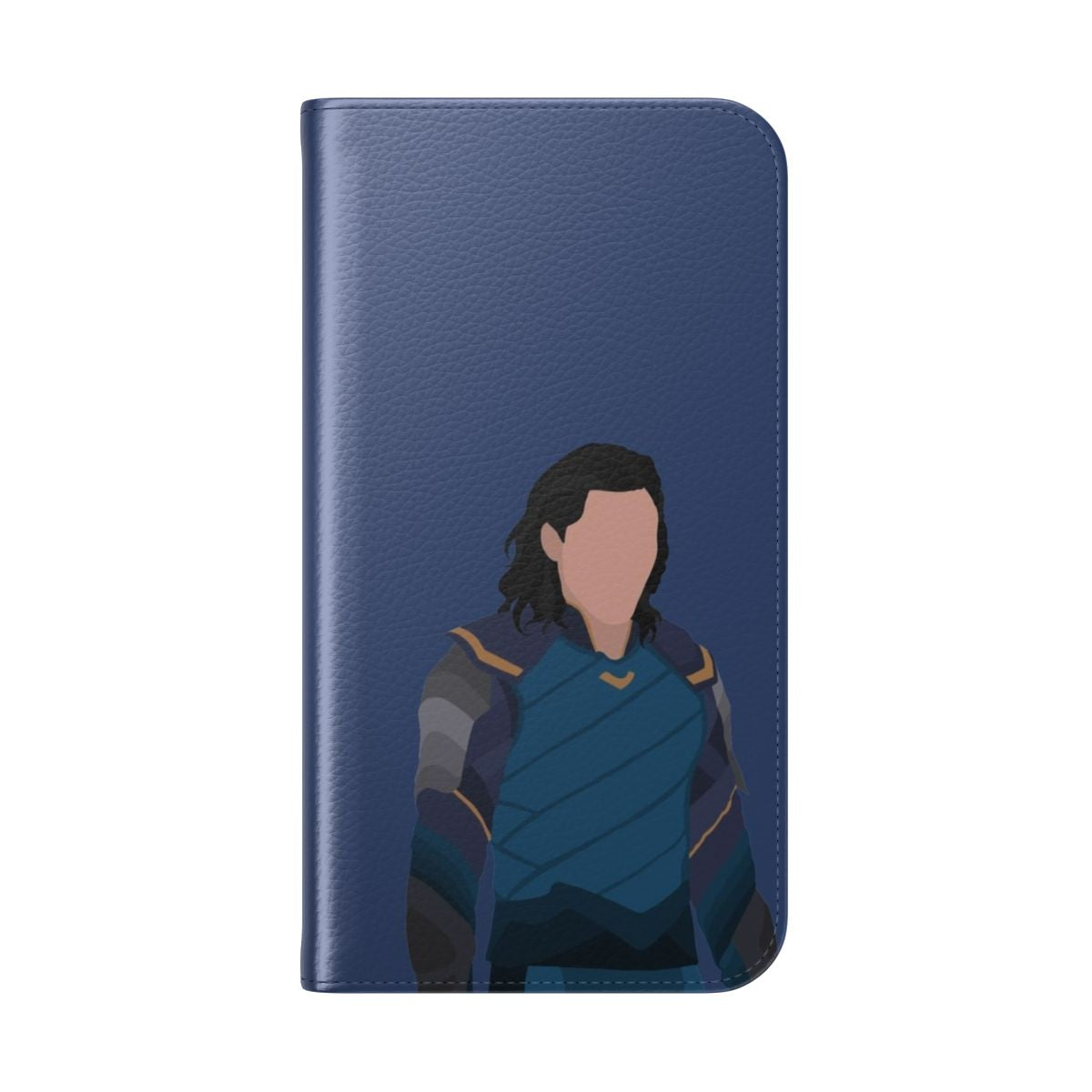 Flip cover phone case with a mischievous Loki design from the Marvel universe - Folded Back