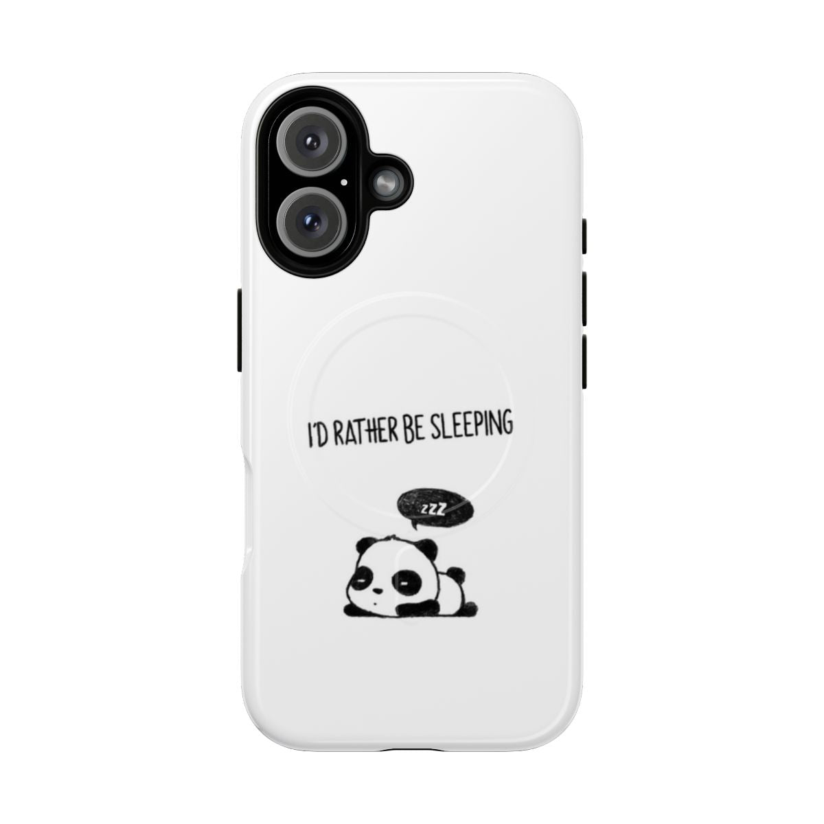 Sleepy panda design on a magnetic tough phone case