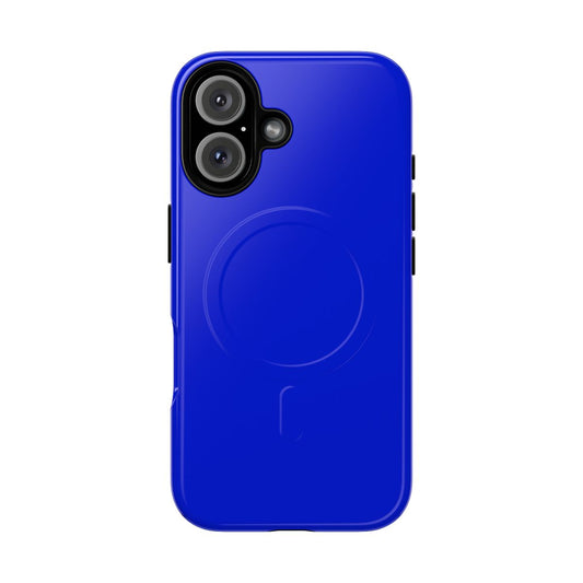 Deep blue magnetic phone case with a vibrant, bold design