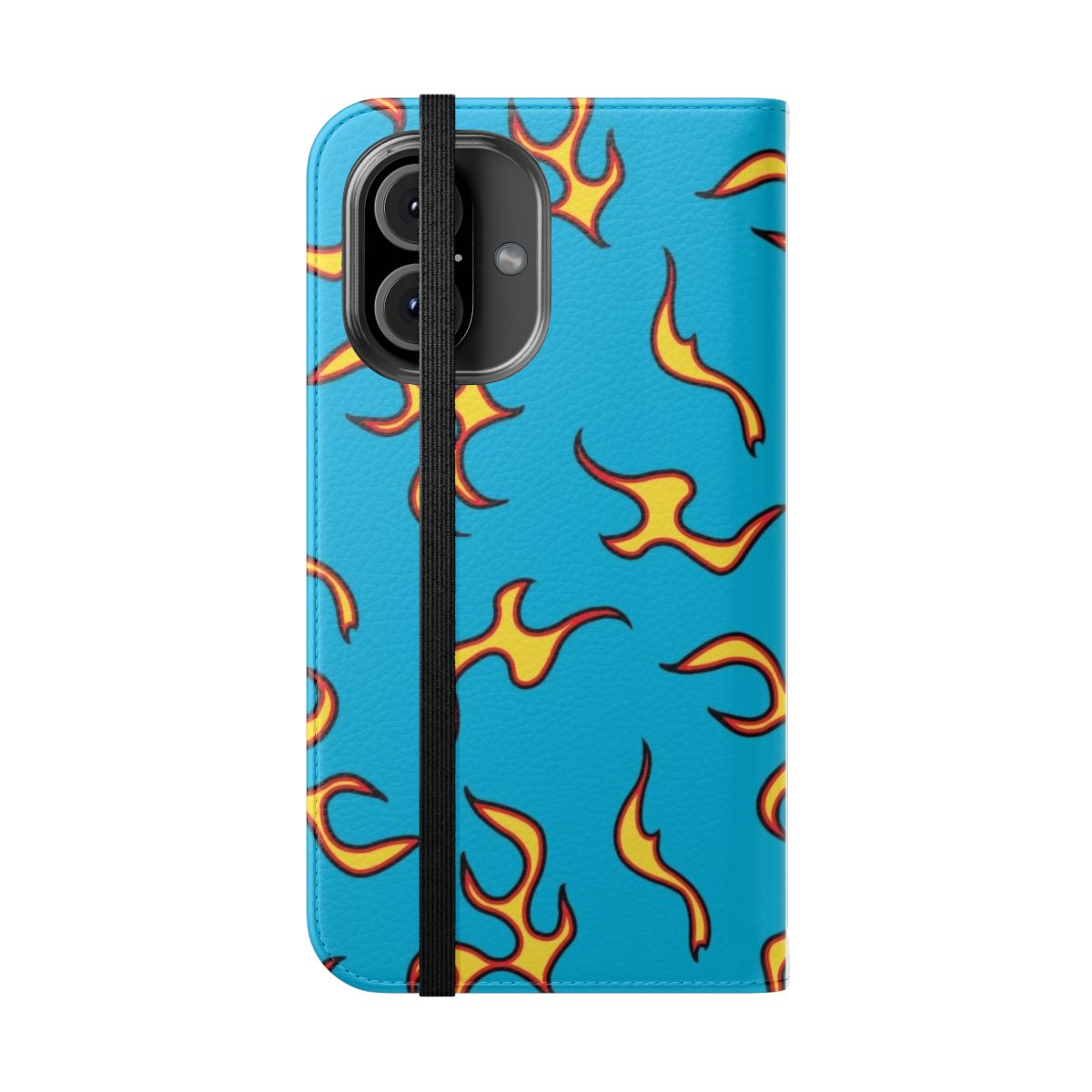 Flames custom phone case with a stylish design, perfect for fans of Tyler the Creator, GolfWang, and Odd Future - Folded Front