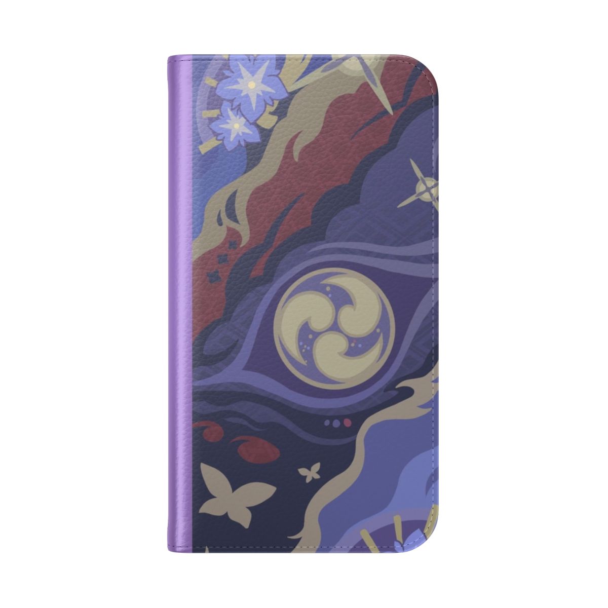 Genshin Impact Raiden Shogun-inspired phone case with namecard design - Folded Back