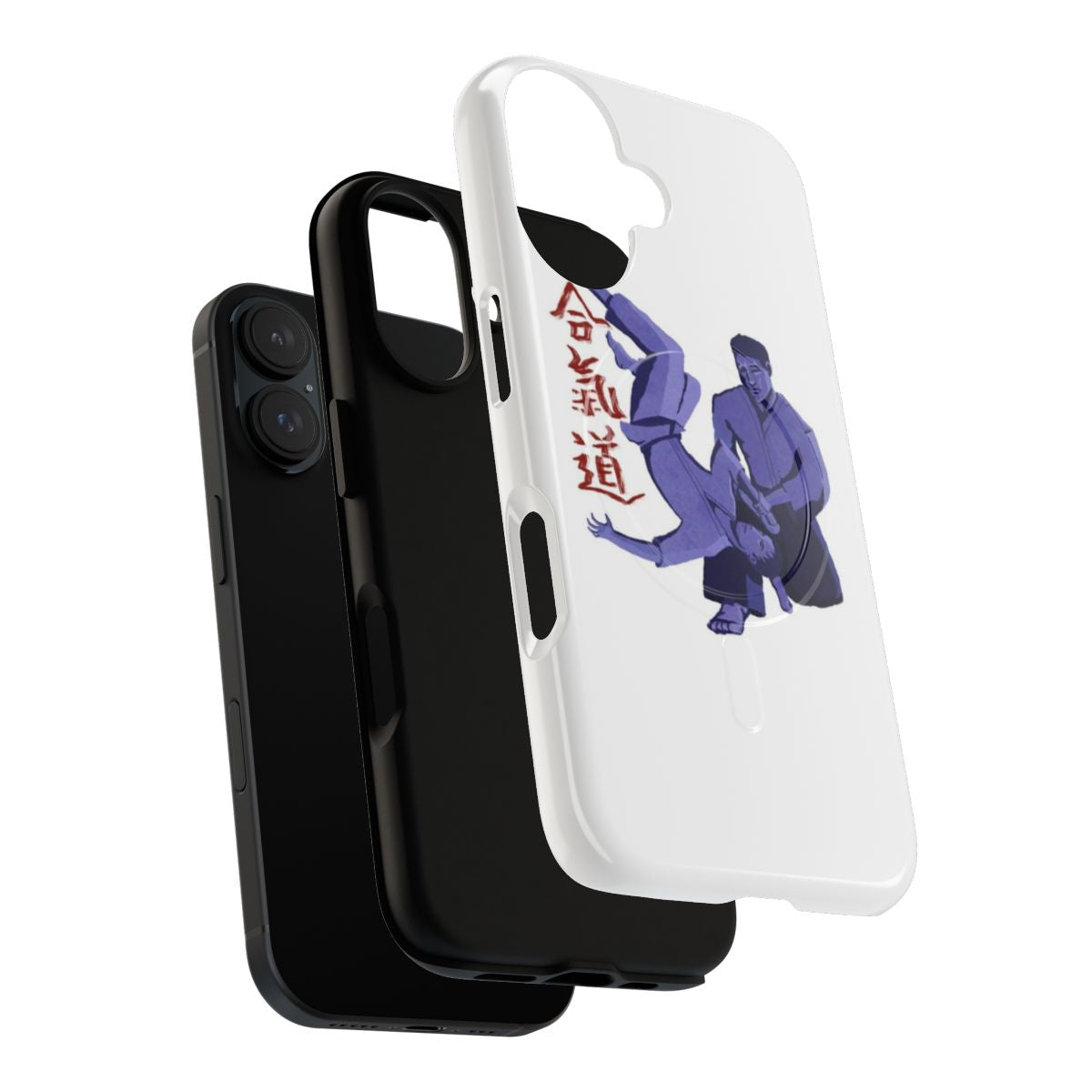 Magnetic tough phone case with aikido and Japanese martial arts design - Layers