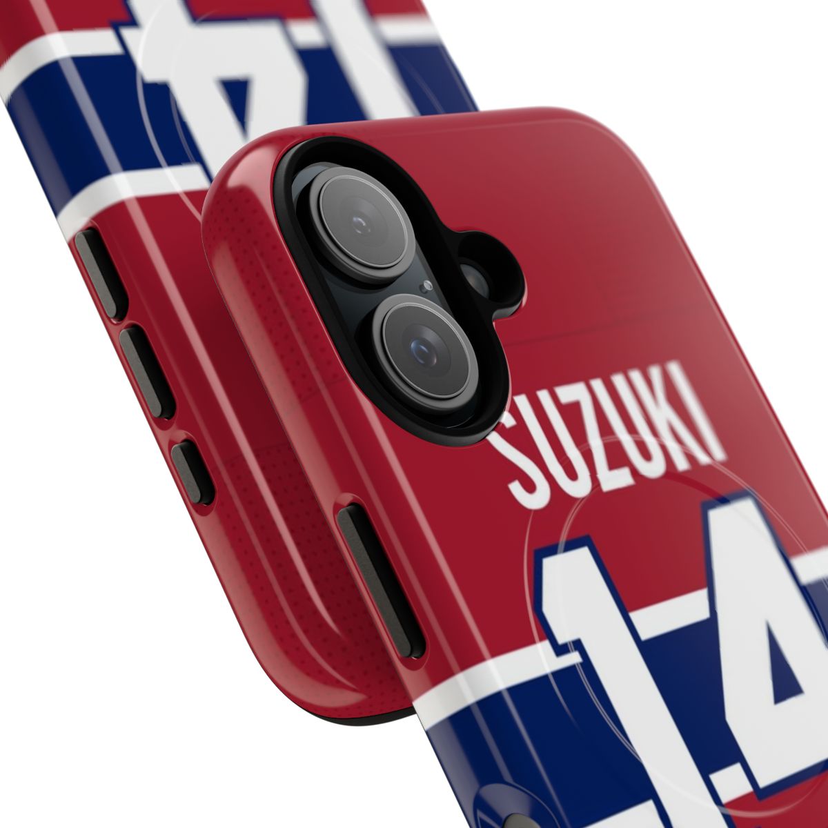 Montreal Canadiens-inspired phone case featuring a Nick Suzuki design - Detail