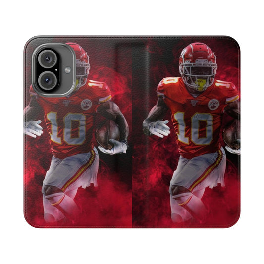 Sports art design featuring Tyreek Hill of the Kansas City Chiefs on a flip cover phone case