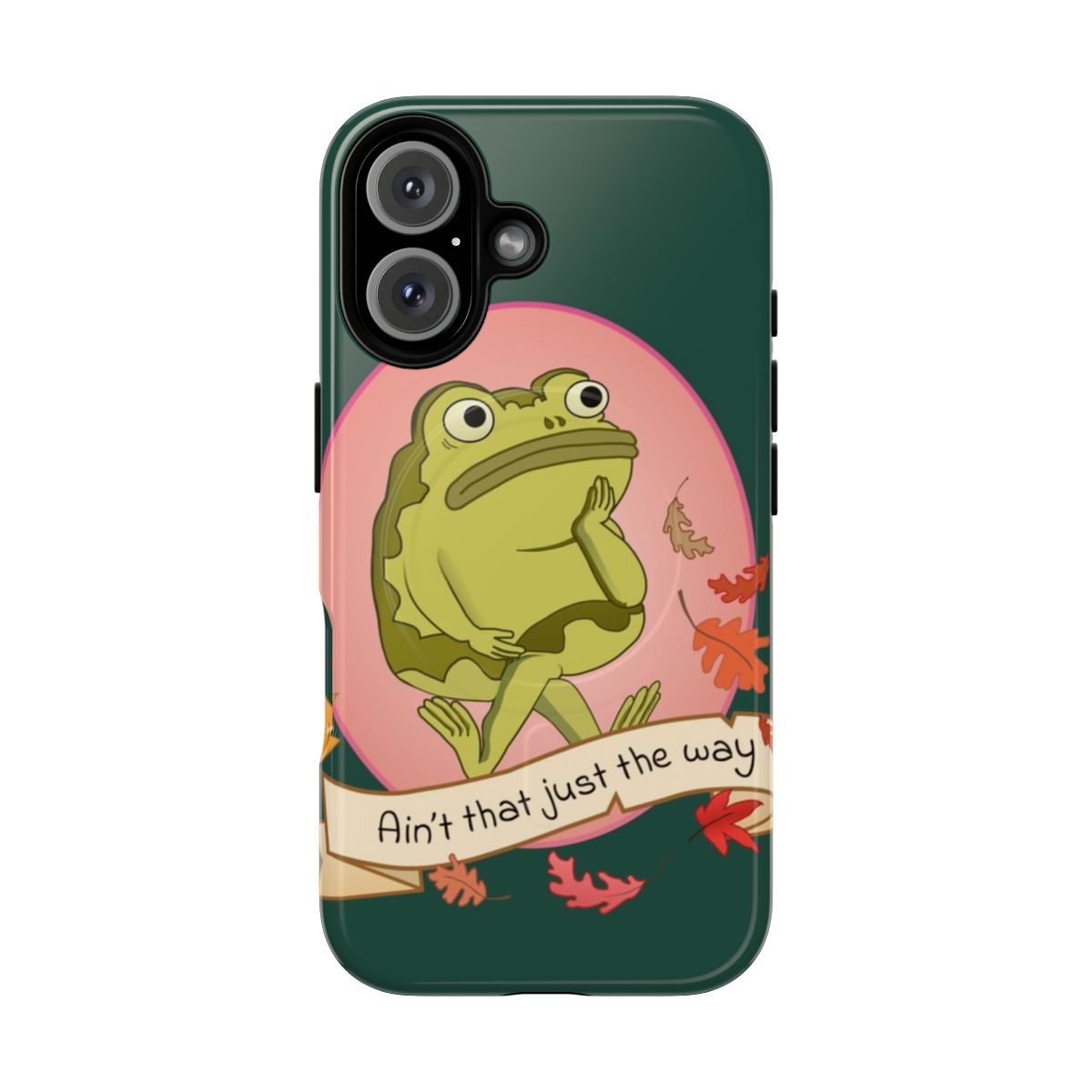 Magnetic tough phone case featuring the animated frog character Jason Funderburker from the TV series Over the Garden Wall.