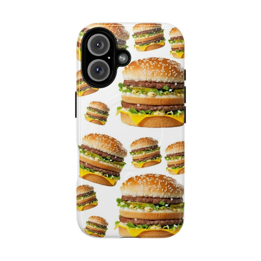 Colorful and humorous phone case depicting a giant Big Mac burger