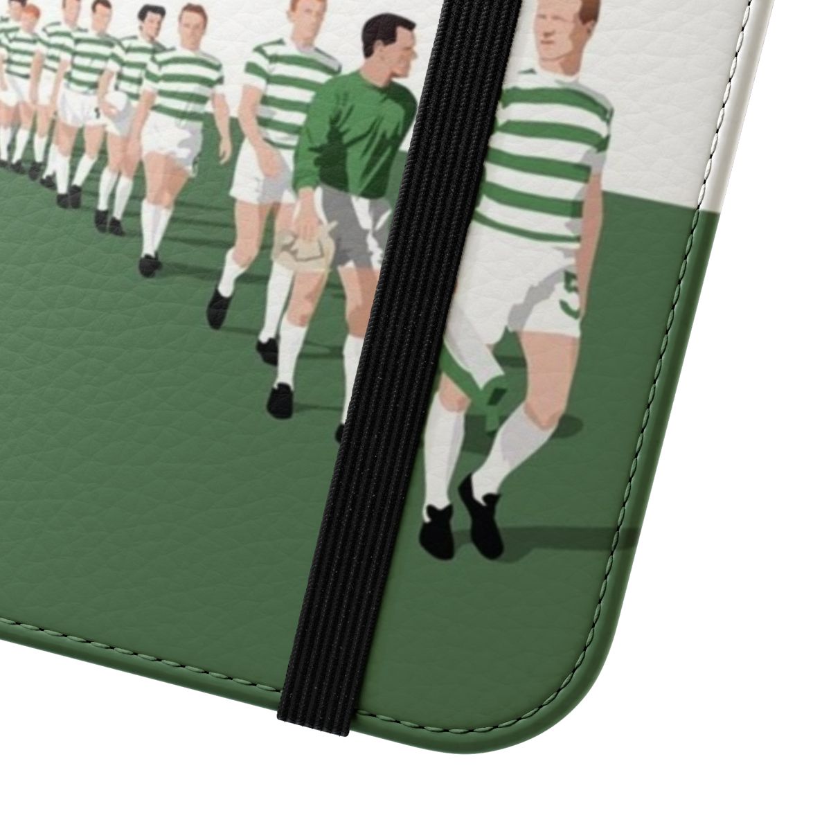 Stylish Celtic phone case featuring the iconic Lisbon Lions football team - Close Up