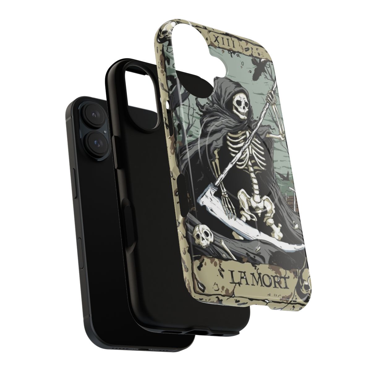 Skull tarot death magnetic tough phone case - Layers