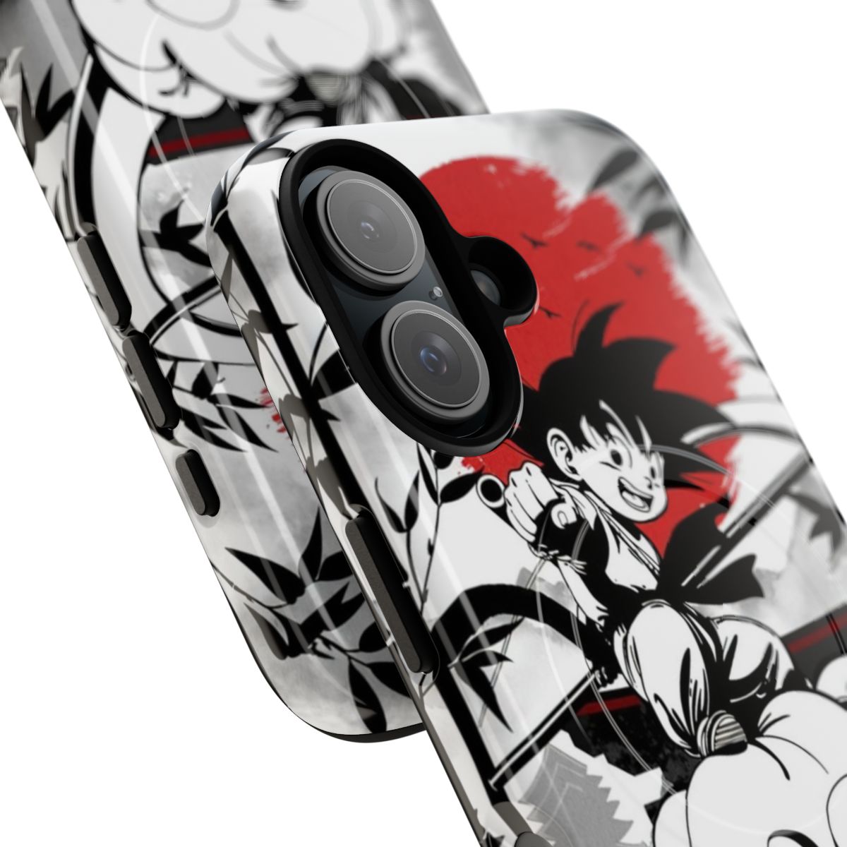 Dragon Ball themed magnetic tough phone case featuring Goku and other popular characters - Detail