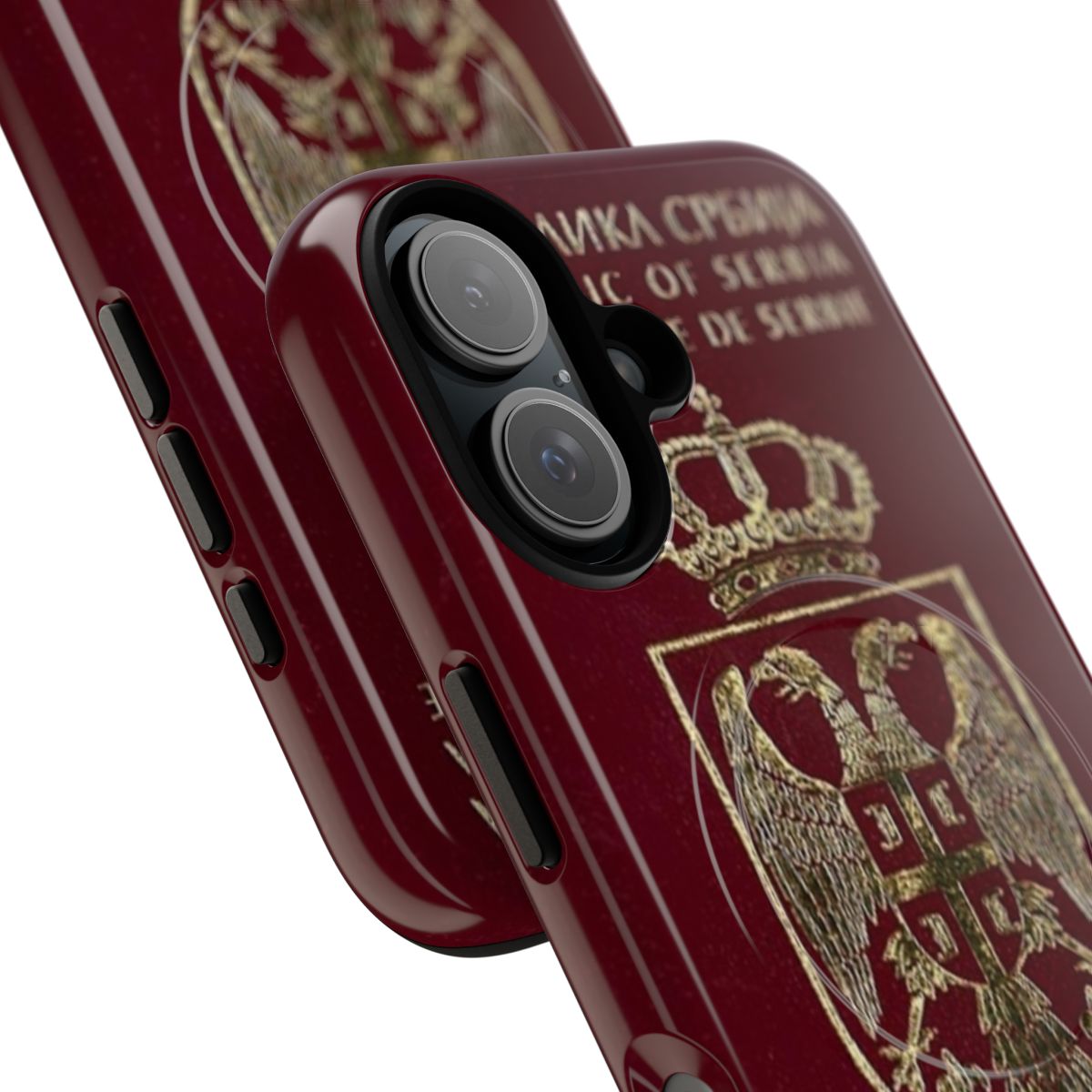 Serbian passport-themed magnetic, tough phone case - Detail