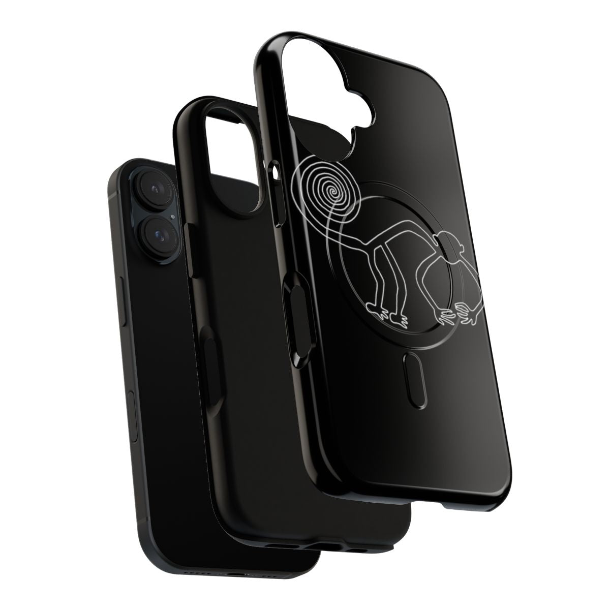 Nazca inspired magnetic tough phone case with a cute monkey design - Layers