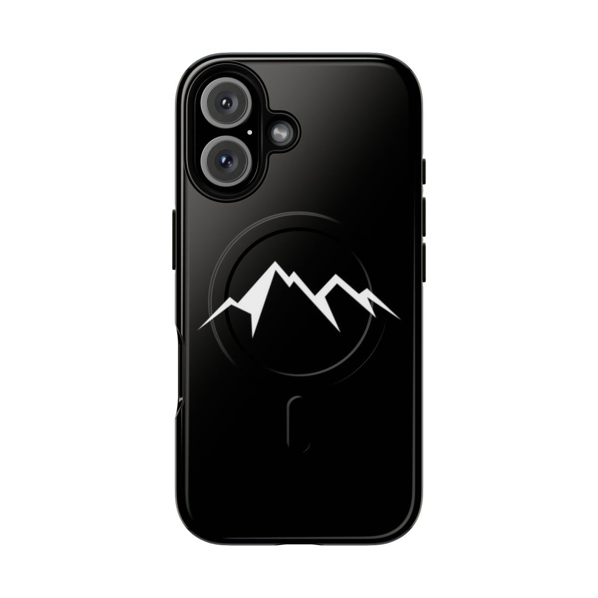 Durable phone case with a mountain landscape design for outdoor enthusiasts