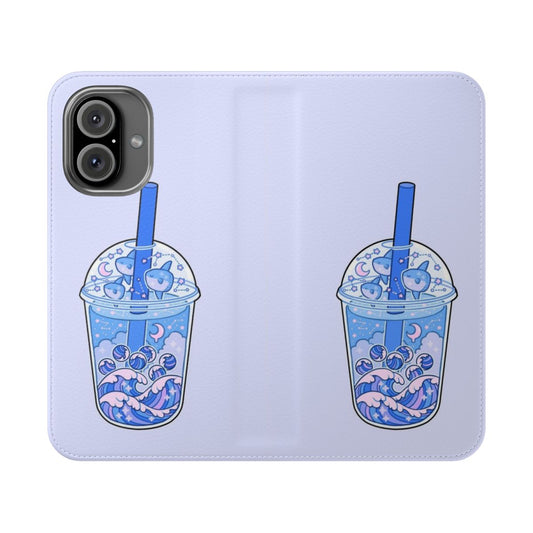 Ombre ocean boba themed phone case cover